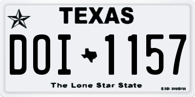 TX license plate DOI1157