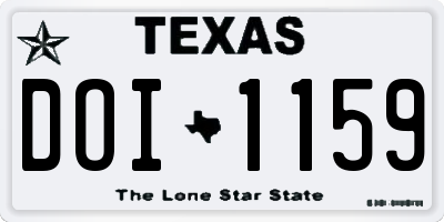 TX license plate DOI1159