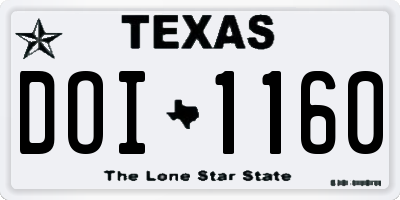 TX license plate DOI1160