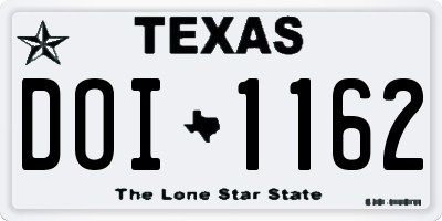 TX license plate DOI1162