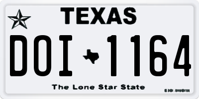 TX license plate DOI1164
