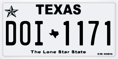 TX license plate DOI1171