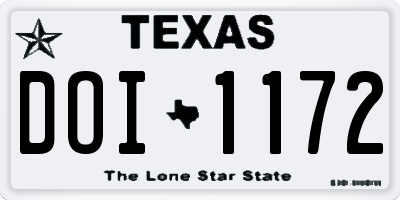 TX license plate DOI1172