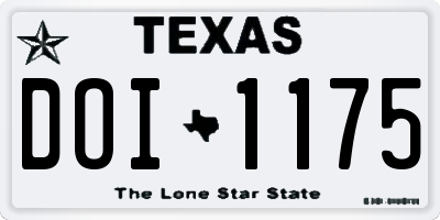 TX license plate DOI1175