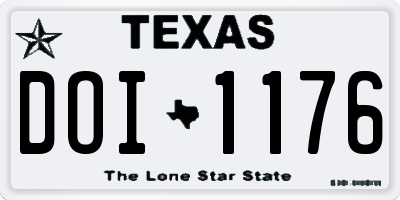 TX license plate DOI1176