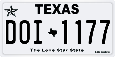 TX license plate DOI1177