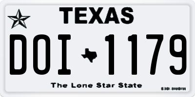 TX license plate DOI1179