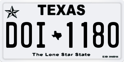 TX license plate DOI1180