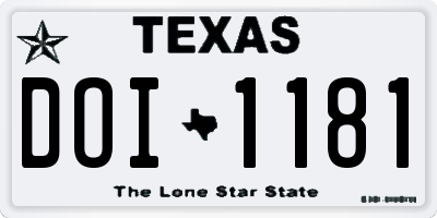 TX license plate DOI1181