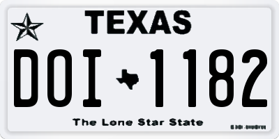 TX license plate DOI1182