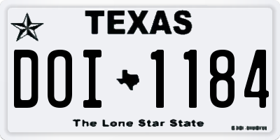 TX license plate DOI1184