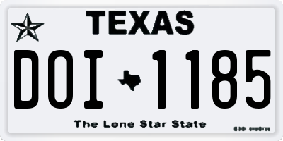 TX license plate DOI1185