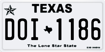 TX license plate DOI1186