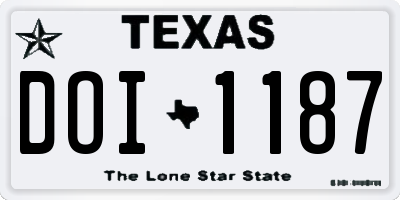 TX license plate DOI1187