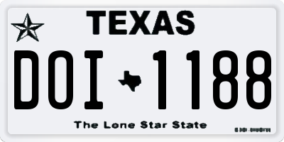 TX license plate DOI1188