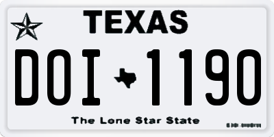 TX license plate DOI1190