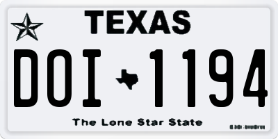 TX license plate DOI1194