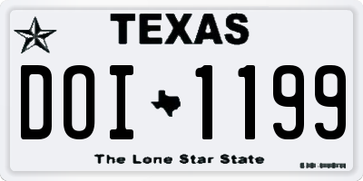 TX license plate DOI1199