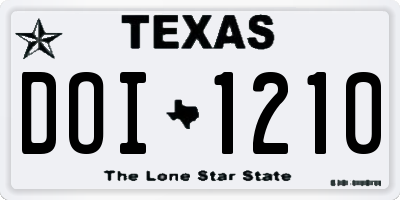 TX license plate DOI1210