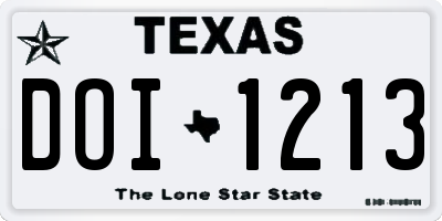 TX license plate DOI1213
