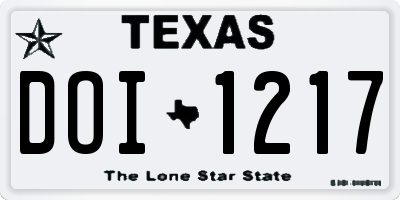 TX license plate DOI1217