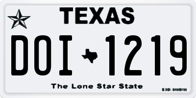 TX license plate DOI1219