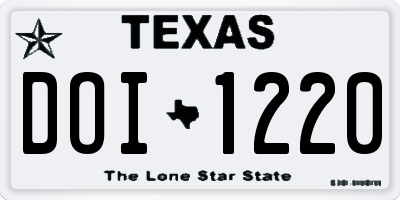 TX license plate DOI1220