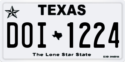 TX license plate DOI1224