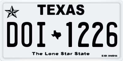 TX license plate DOI1226