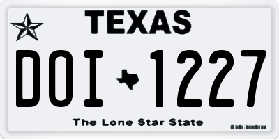 TX license plate DOI1227