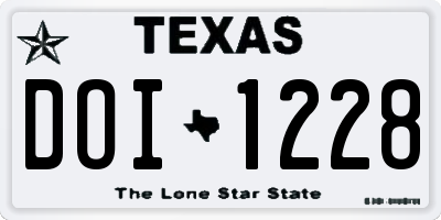 TX license plate DOI1228