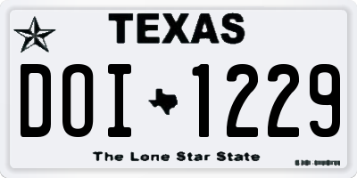 TX license plate DOI1229