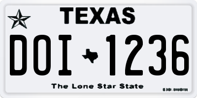 TX license plate DOI1236