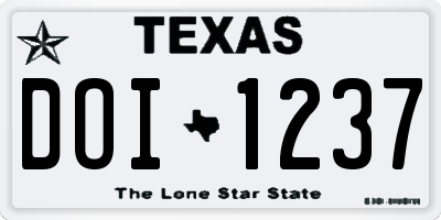 TX license plate DOI1237