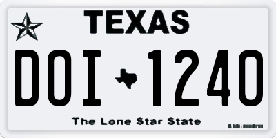 TX license plate DOI1240