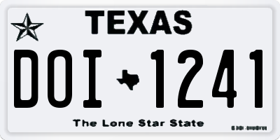 TX license plate DOI1241