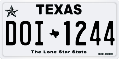 TX license plate DOI1244