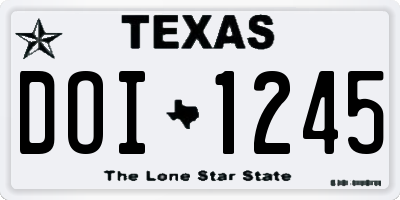 TX license plate DOI1245