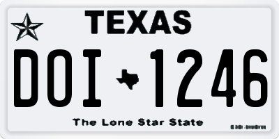 TX license plate DOI1246
