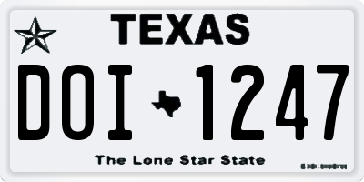 TX license plate DOI1247