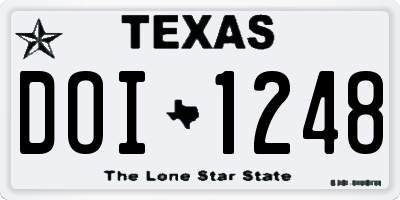 TX license plate DOI1248