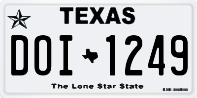 TX license plate DOI1249