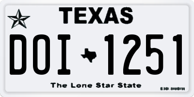 TX license plate DOI1251
