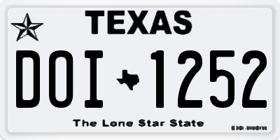 TX license plate DOI1252