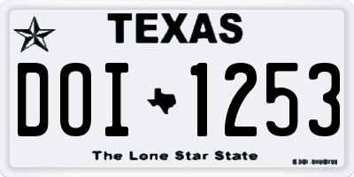 TX license plate DOI1253