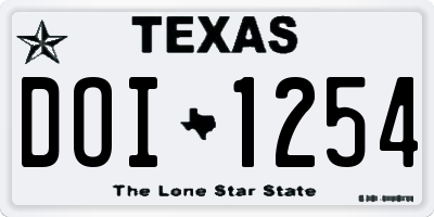 TX license plate DOI1254