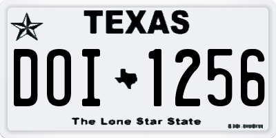 TX license plate DOI1256