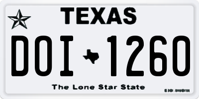 TX license plate DOI1260