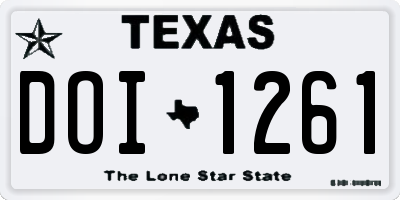 TX license plate DOI1261