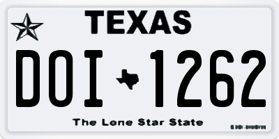TX license plate DOI1262